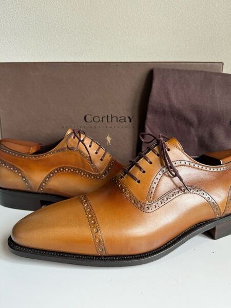 新品 未使用 Corthay コルテ BUCY ブシー ブラウン ライトブラウン パティーヌ ベグテーグル 8.5インチ 27cm