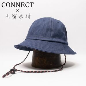 新品 CONNECT×久留米絣 デニム メトロハット ネイビー