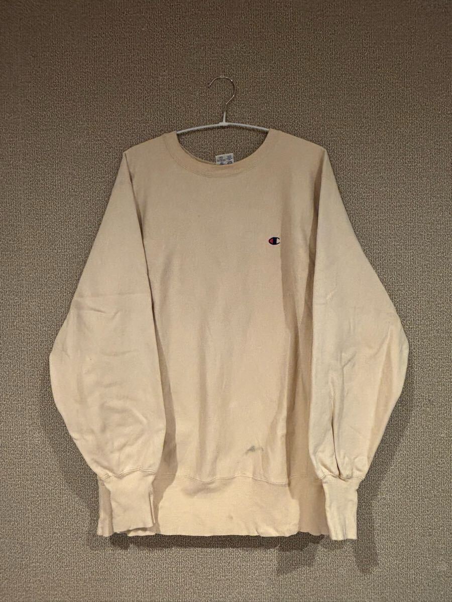 90s Champion ブラウン リバースウィーブ 刺繍タグ Lサイズ 希少色