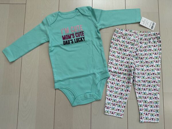 ★送料無料 carter's baby 新品ロンパース&スパッツset 9M 70