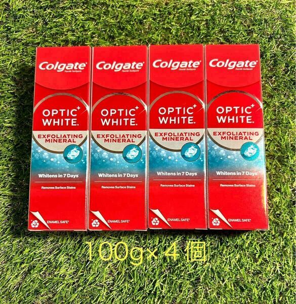 100g×4個 Colgate コルゲート オプティックホワイト 送料込み EXFOLIATING MINERAL ホワイトニング