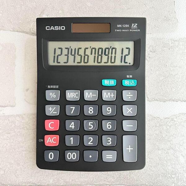 新品 ソーラー電卓12桁 CASIO MK-12BK-N 紙パッケージ付き 09