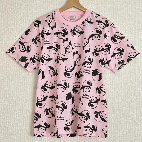 グラニフ ローリングパンダズ Tシャツ Mサイズ ピンク Panda RPM02