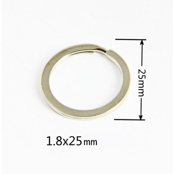 キーリング 100個セット 25mm 二重リング シルバー キーホルダー部品