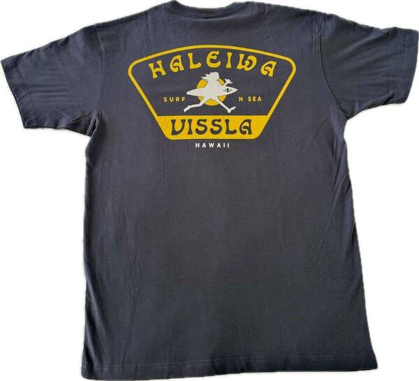 SURF-N-SEA サーフアンドシー Tシャツ NORTH SHORE メンズ VISSLAコラボ Mサイズ グレーネイビー 灰色紺色 新品未使用 直営品