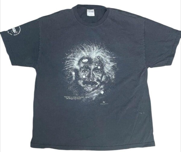 ジャスティンビーバー着 90s アインシュタイン フェイス プリントTシャツ