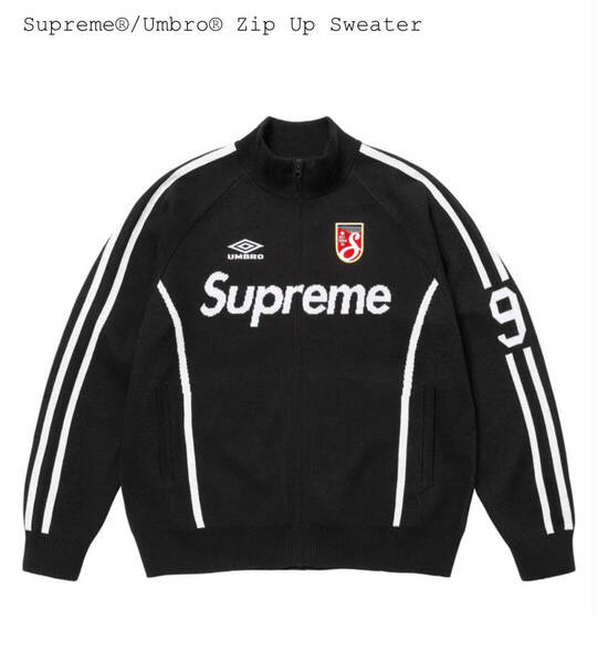 25ss Supreme × Umbro Zip Up Sweater Black XL*シュプリーム アンブロ ジップアップ セーター ニット Box Logo ボックスロゴ