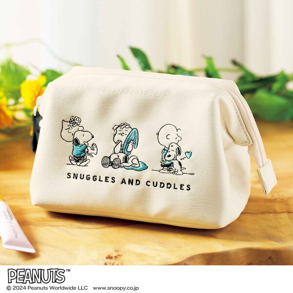 リンネル 2024年 10月号 【付録】 SNOOPY 大きく開くレザー調ポーチ