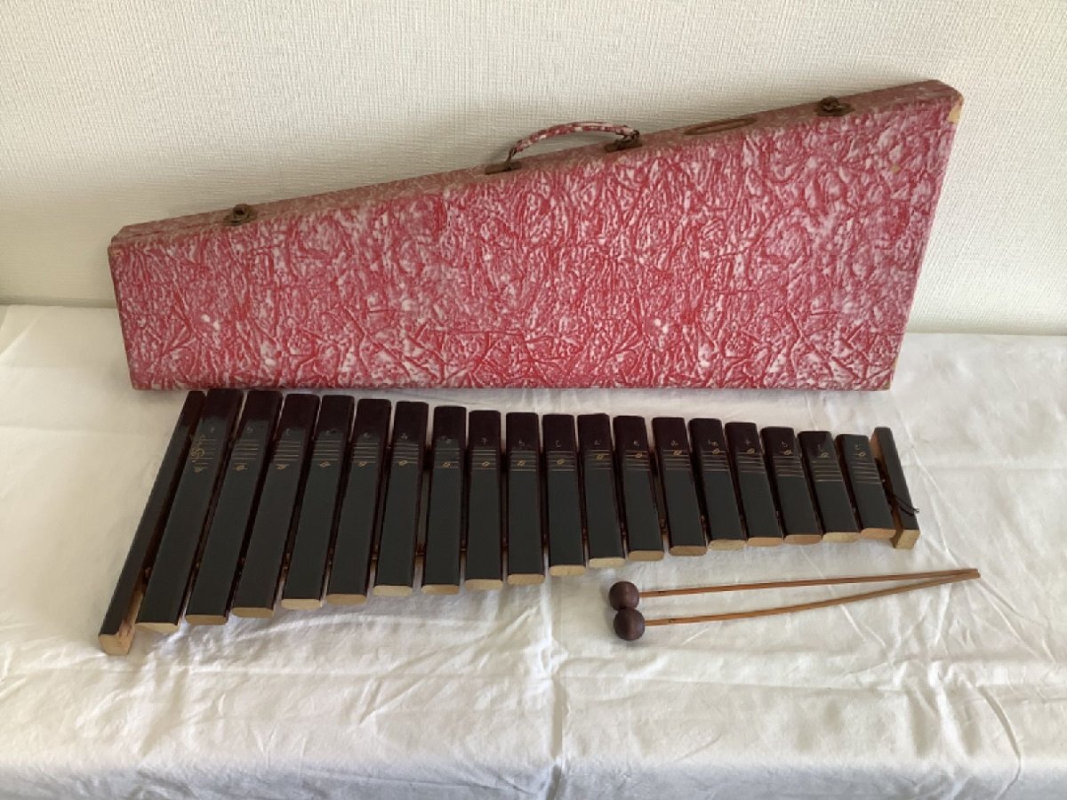 ヤマハ もっきん 木琴 楽器 音楽 昭和レトロ バチ付き YAMAHA