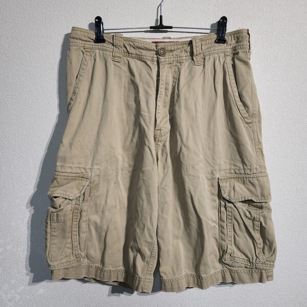 Abercrombie & Fitch アバクロンビーアンドフィッチ カーゴショーツ ハーフパンツ ダメージ加工 M相当 ゆるダボ オーバーサイズ 90s