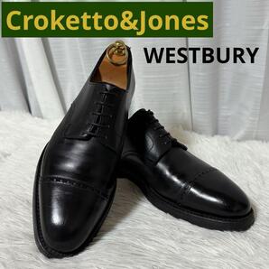 送料無料 クロケットアンドジョーンズ WESTBURY レザーシューズ 5E表記 24.5cmぐらい 黒色 BLACK