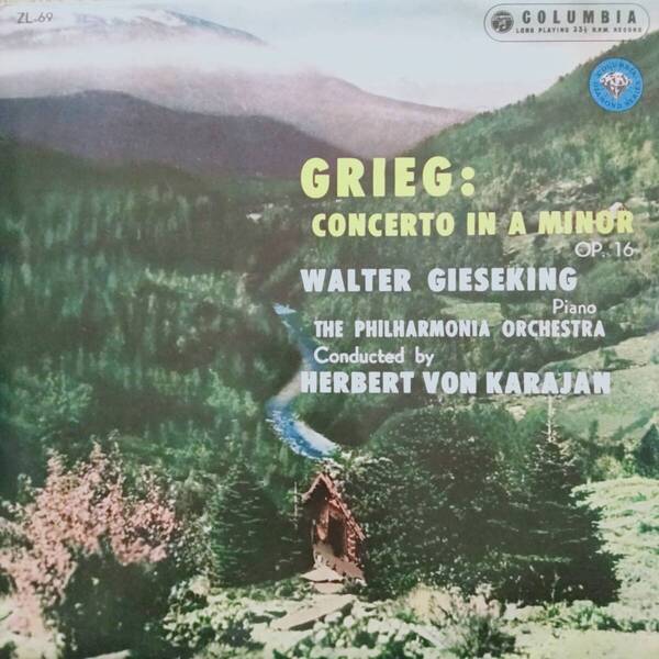 レコード GRIEG グリーグ CONCERTO IN A MINOR Op.16 WALTER GIESEKING ワルター・ギーゼキング KARAJAN カラヤン ZL-69 25cm盤