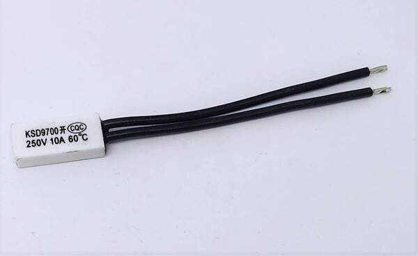 バイメタル式 小型 サーモスタット サーマルプロテクタ KSD9700 約 60℃ 導通 ON NOノーマルオープン セラミック製 10A NTC 温度 スイッチ