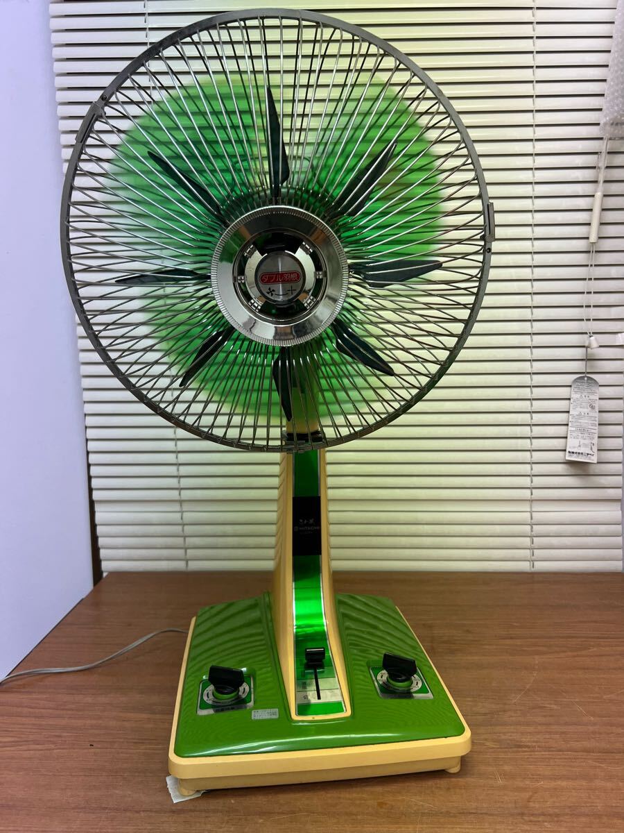 希少!! 昭和レトロ 扇風機 日立 D-303B グリーン 緑 - メルカリ