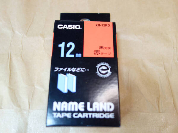 ★送料無料★ カシオ ネームランド 純正テープ 赤テープ 黒文字 12㎜