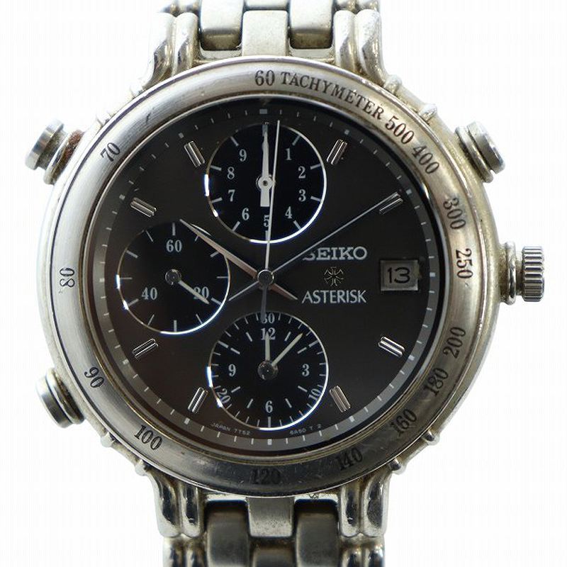 ○稼動品○SEIKO ASTERISK 腕時計 渡辺雪三郎コラボ 回転式