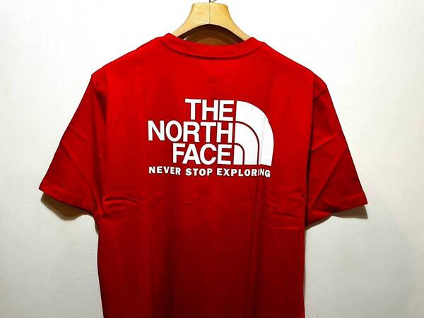 即決 送料無料 新品 正規品 USA限定 The North Face ノースフェイス US-L バックロゴプリント 半袖Tシャツ RED Throwback