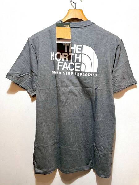 即決 送料無料 新品 正規品 USA限定 The North Face ノースフェイス US-S バックプリント ハーフドームロゴ 半袖Tシャツ Grey