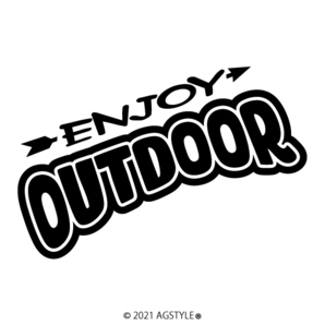 ゆうパケット送料無料 ENJOY OUTDOOR カッティングステッカー JDM HDM SUV 4WD 四駆女子 クロカン アウトドア ステッカー ライフスタイル
