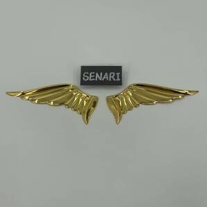 M-168/新品/金属 3D 立体メタルステッカー 羽 天使 エンジェル 翼 / ゴールド 金色