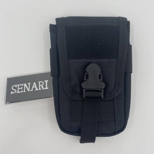 S-266/送料無料/サバゲー/ カード入れ付 ミリタリー 多機能ポーチ モールシステム対応! ワンタッチバックル / ブラック 黒