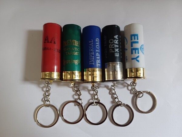 【送料無料】WINCHESTER他 5種 5個セット 空薬莢キーホルダー M870 M3 M4 M1100 AK47 89式 M14 HK416 M16 winchester 5色