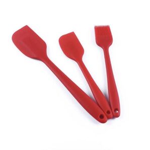 スパチュラ ヘラ ハケ クッキング用品調理製菓器具 赤 3点セット レッド