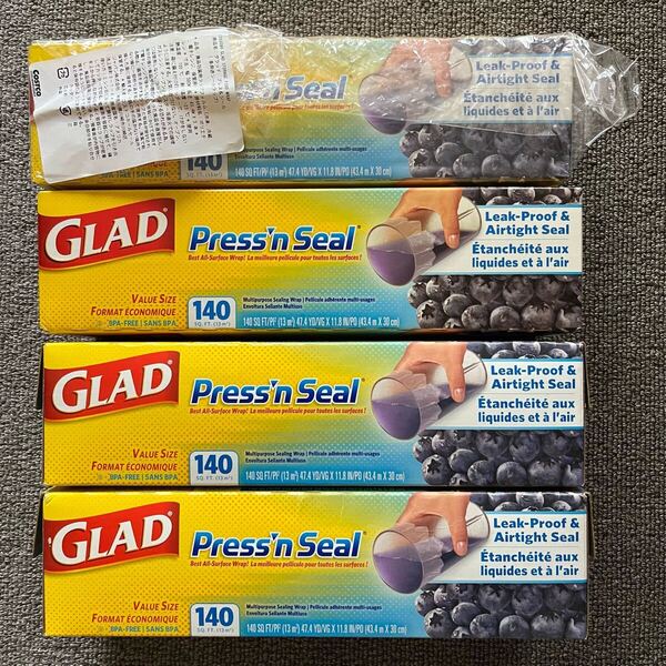 GLAD グラッド プレスンシール 4本セット 43.4m×30cm★Costco コストコ 140(13㎡) まとめ売り まとめて 新品&中古 返品不可