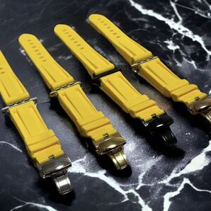 イエロー★Apple Watchバンド ラバーベルト 38mm40mm41mm42mm44mm45mm46mm49mm ultra ウルトラ SEシリーズ アップルウォッチシリコン