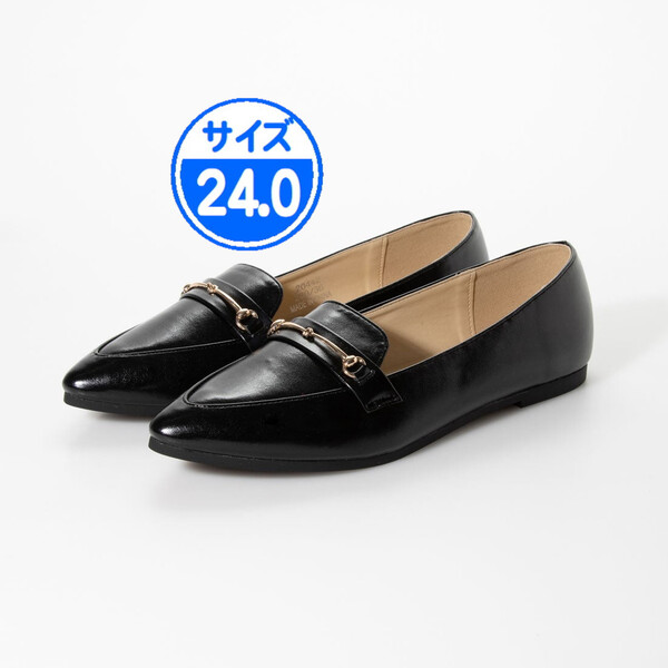 【新品 未使用】パンプス 24.0cm ブラック スムース 黒 20442