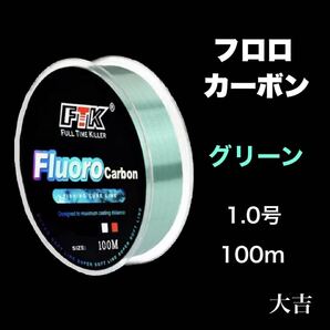 フロロカーボン グリーン 1.0号 100m ライン 釣り糸 リーダー 道糸