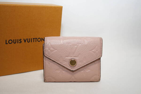●美品 ●LOUIS VUITTON ルイヴィトン ゾエ アンプラント ピンク ●コンパクト三つ折財布 M62936 保存袋・箱付・他付