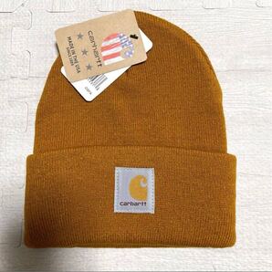 新品 carhartt カーハート ニット帽 キャメル
