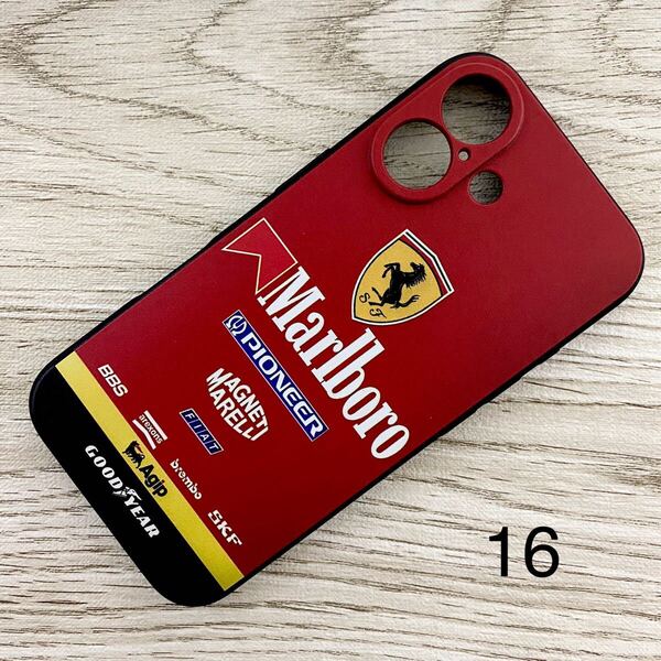 マールボロ フェラーリ iPhone 16 ケース F1 Ferrari マルボロ プロスト アレジ シューマッハ スマホ