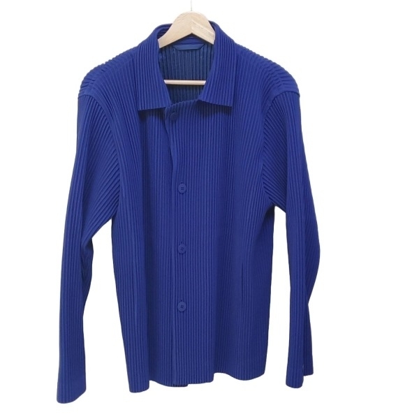 オムプリッセ イッセイミヤケ プリーツ 長袖 Tシャツ ネイビー サイズ2 ISSEY MIYAKE - 極美品 オムプリッセ イッセイミヤケ HOMME