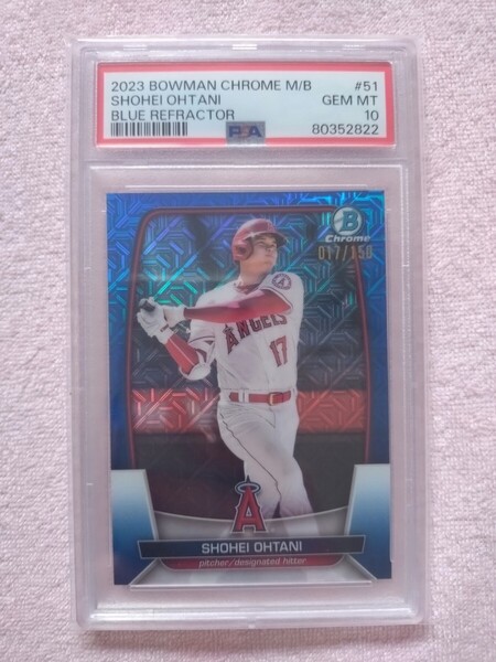 2023 Topps Bowman Chrome MEGA 大谷翔平 shohei ohtani PSA10 ジャージナンバー 17/150