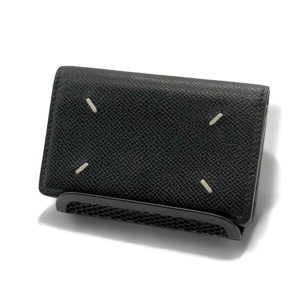 メゾンマルジェラ 名刺入れ 4ステッチ ブラック レザー 本革 maison margiela SA3VX0005 カードケース ビジネスカードホルダー ck6