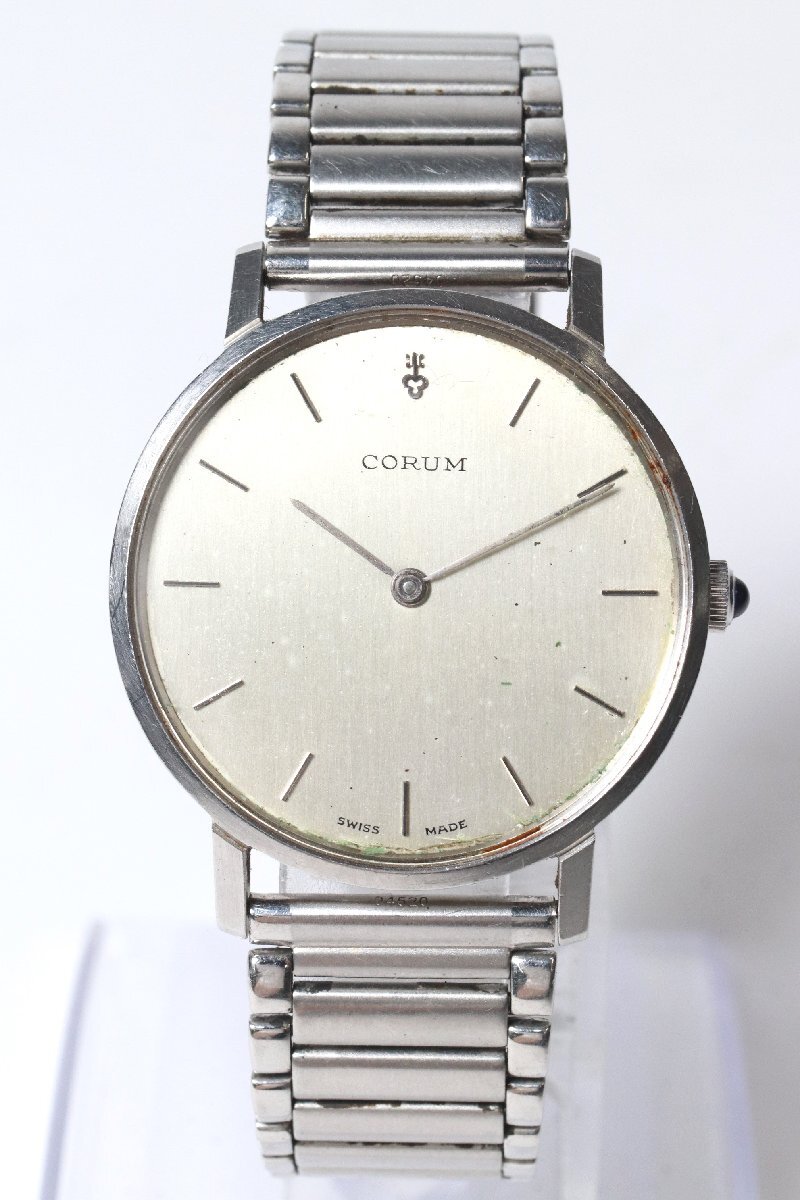 CORUM コルム 21石 ラウンド 手巻き メンズ腕時計 シルバー