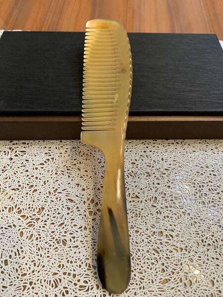 F-163 天然水牛角 高品質 櫛 頭皮マッサージ櫛くし かっさプレート両用