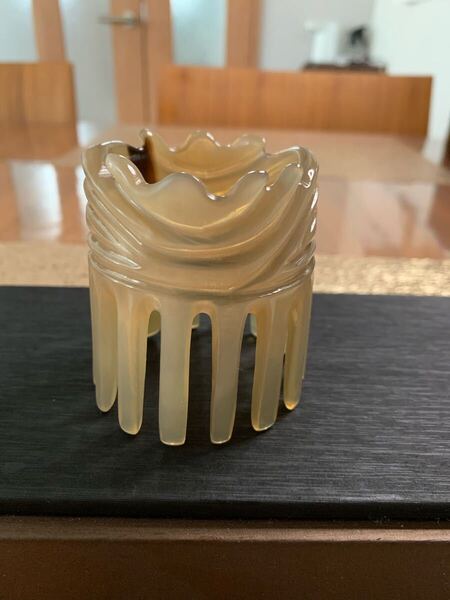 Y-246天然牛角丸型クシ ハゲ薄毛 頭皮マッサージ かっさ両用 頭皮の血流循環