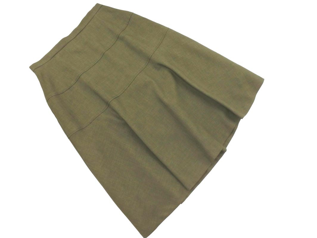 新品 SOUP スープ Aライン 台形 スカート size7/カーキ