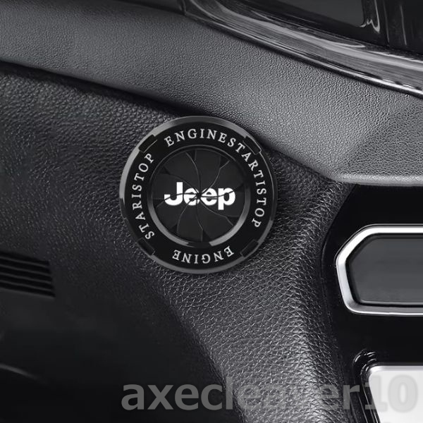 Jeep 回転式プッシュスタートボタンカバー ブラック