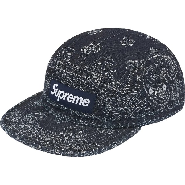 新品未開封 Supreme Bandana Jacquard Denim Camp Cap Indigo 25SS インディゴ バンダナ ジャカード デニム キャンプキャップ