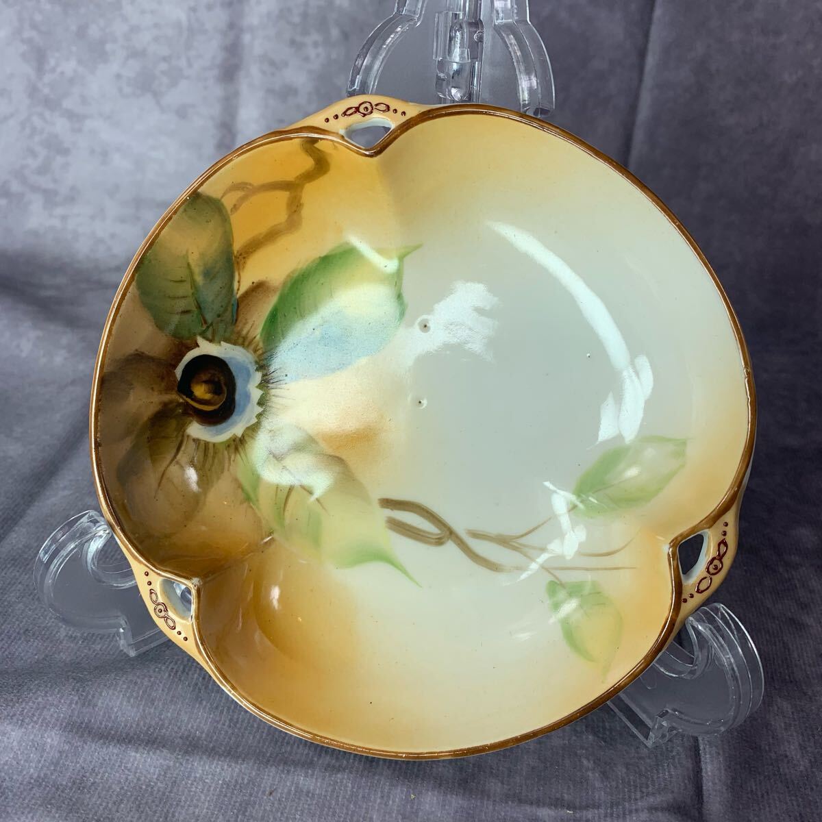 オールドノリタケ インコ 絵皿 プレート Noritake 幅約16cm