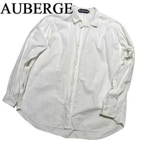AUBERGE オーベルジュ DEGAS コットン ギャザー シャツ 42 白 ホワイト