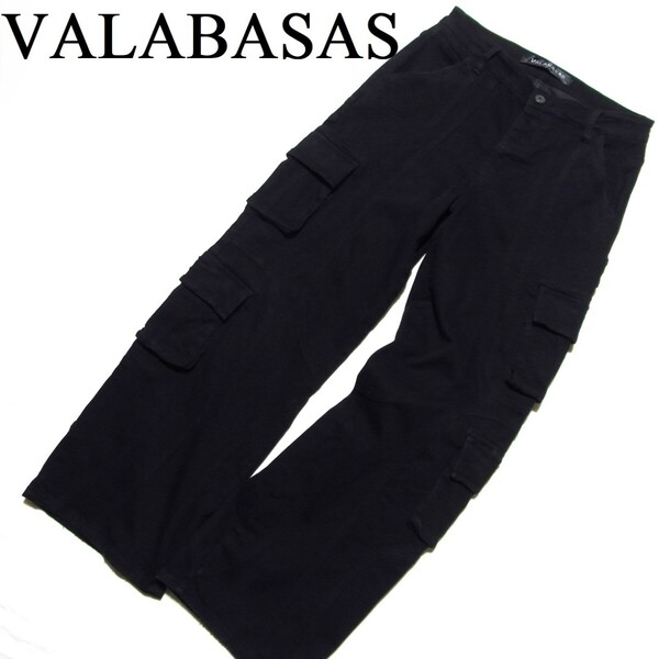VALABASAS バラバサス ストレッチ カーゴ バギー デニム パンツ 32 黒 ブラック PATCH FADE BLACK BAGGY J