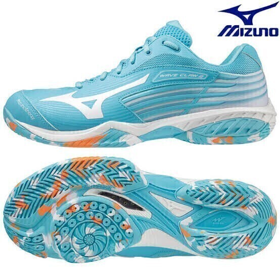 【71GA211711 28.0】MIZUNO(ミズノ) バドミントンシューズ ウェーブクロー2FIT ターコイズ/ホワイト/オレンジ 28.0 新品、未使用 2E相当