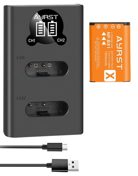 ソニー SONY 互換品 大容量 充電池 バッテリーパック Wタイプ NP-BX1(1個) + USB デュアル バッテリー充電器セット 新品