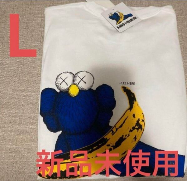 Lサイズ 新品未使用タグ付きカウズ ユニクロ UT Tシャツ コラボ UNIQLO カウズ KAWS + Warhol UNIQLO×KAWS+WARHOL