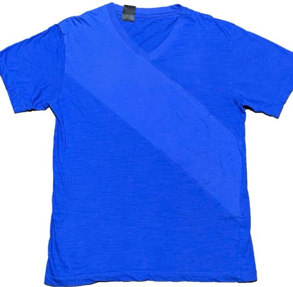 MADE IN JAPAN製 N.HOOLYWOOD 切り替えVネックTシャツ ブルー 38/Mサイズ エヌハリウッド Tシャツ 日本製